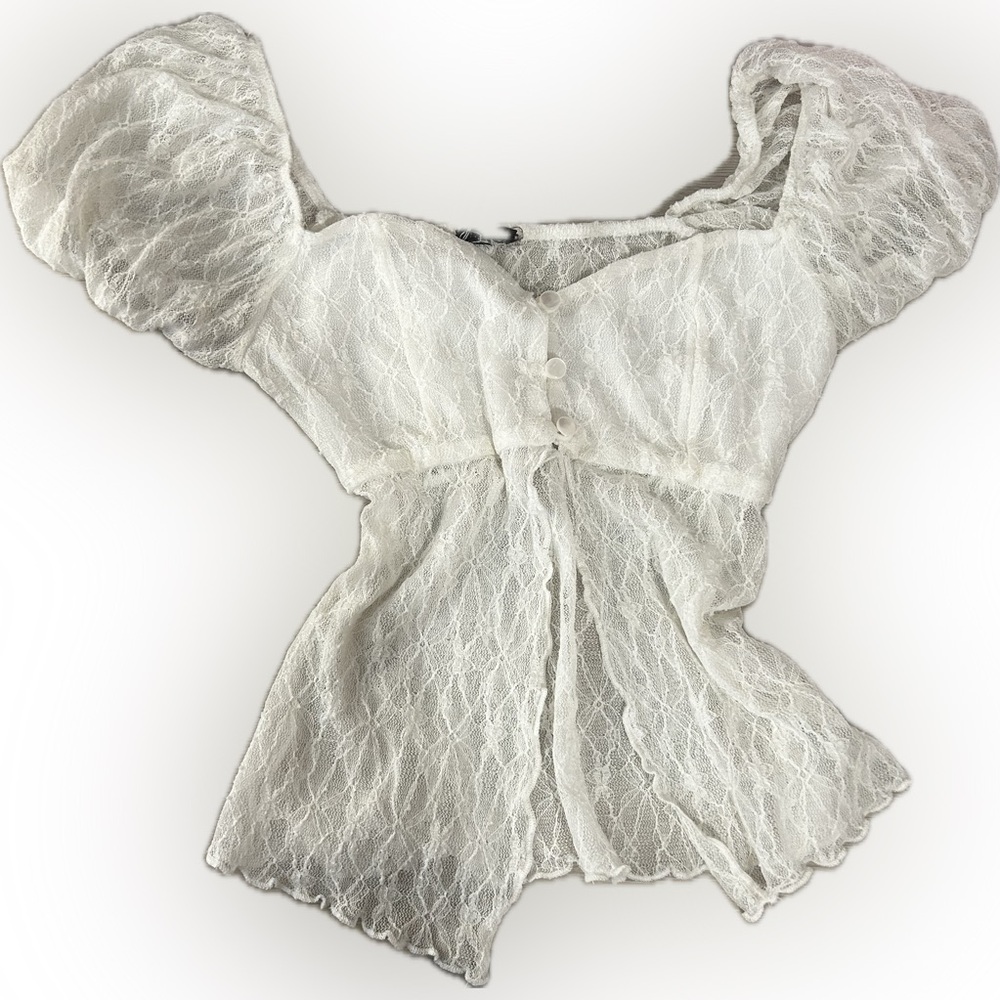 Women’s Cute Lace Top - White